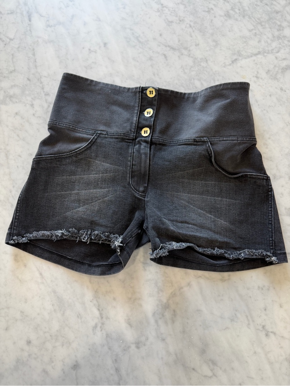 Freddy WR.UP High Waisted Denim Shorts XL Black Lift Effect Shaping Shorts